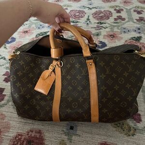 Louis Vuitton Brown and Tan Monogram Handbag